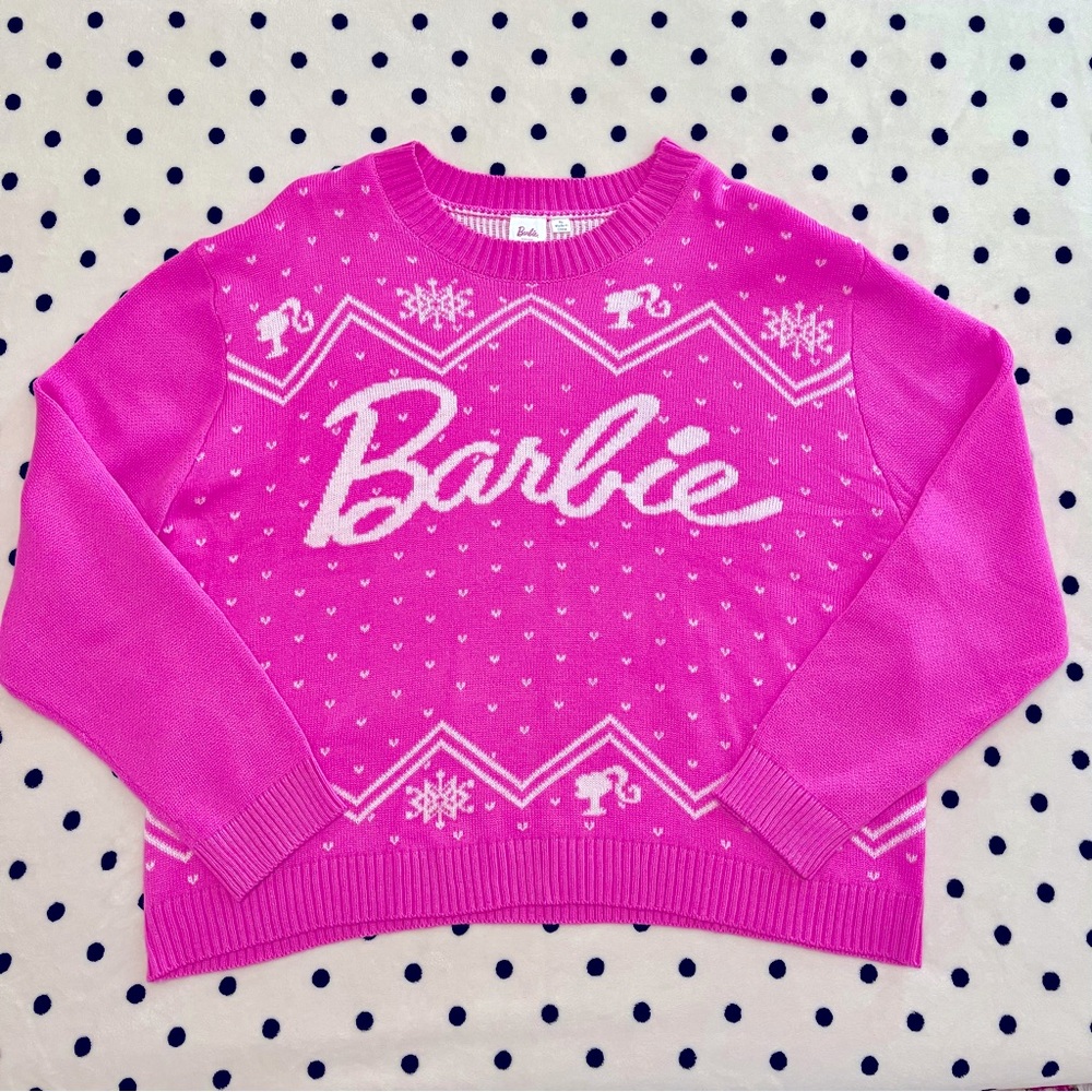 Hot Pink Barbie Sweater Size XL